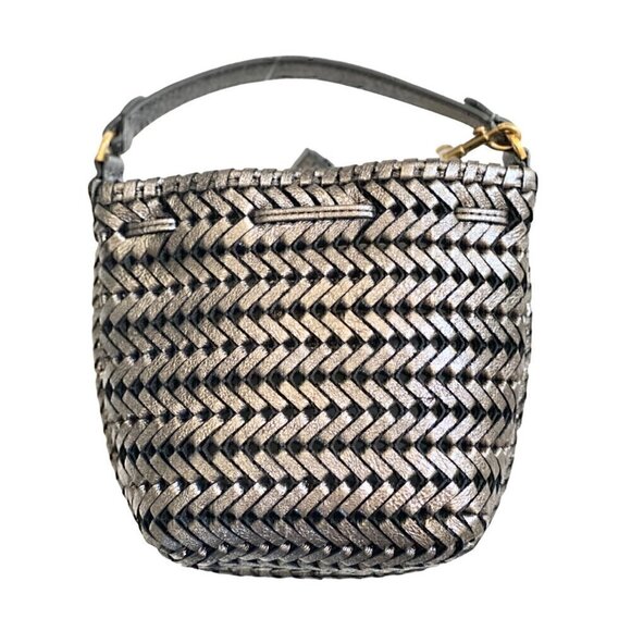 Anya Hindmarch Neeson Drawstring Micro Bag Leather Anthracite Bucket Crossbody - Picture 8 of 15